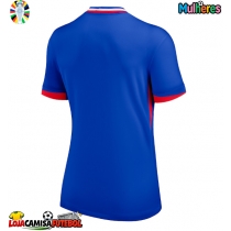 Camisa de Futebol França Equipamento Principal Mulheres Europeu 2024 Manga Curta